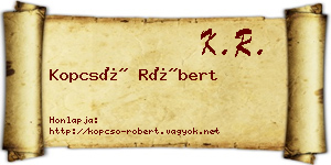 Kopcsó Róbert névjegykártya